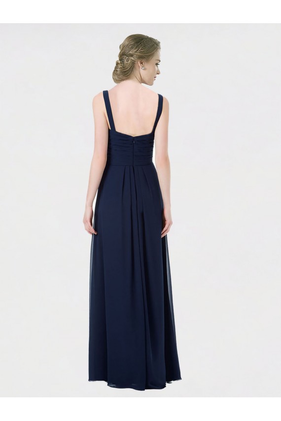 Low Back Lxue Chiffon Sweetheart Long Sleeveless Bridesmaid Dress Southampton