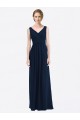 Low Back Soft Chiffon V-Neck Long Sleeveless Evening Gowns / Bridesmaid Dress Southampton