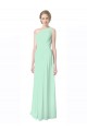 Mint Green Soft Chiffon One Shoulder Long Sleeveless Bridesmaid Dress Southampton