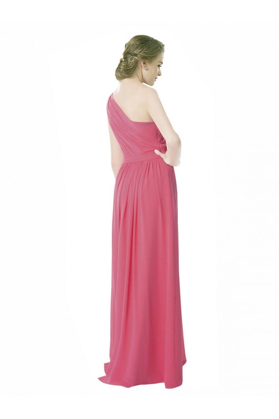 Mint Green Soft Chiffon One Shoulder Long Sleeveless Bridesmaid Dress Southampton