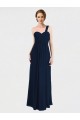 Low Back Soft Chiffon One Shoulder Long Sleeveless Bridesmaid Dress / Formal Dress Southampton
