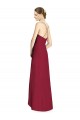 Open Back Burgundy Soft Chiffon Spaghetti Straps Long Sleeveless High Low Bridesmaid Dress Southampton