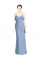 Open Back Dusty Blue Soft Chiffon Spaghetti Straps Long Sleeveless Bridesmaid Dresses Southampton