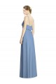 Open Back Dusty Blue Soft Chiffon Spaghetti Straps Long Sleeveless Bridesmaid Dresses Southampton
