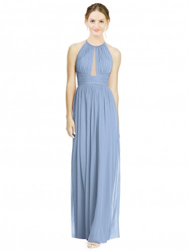 Chiffon Halter Neck Long Sleeveless Wedding Party Dress Southampton