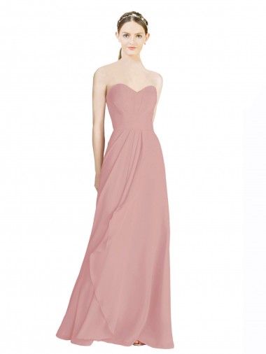Low Back Soft Chiffon Sweetheart Long Sleeveless Bridesmaid Dress / Formal Dress Southampton