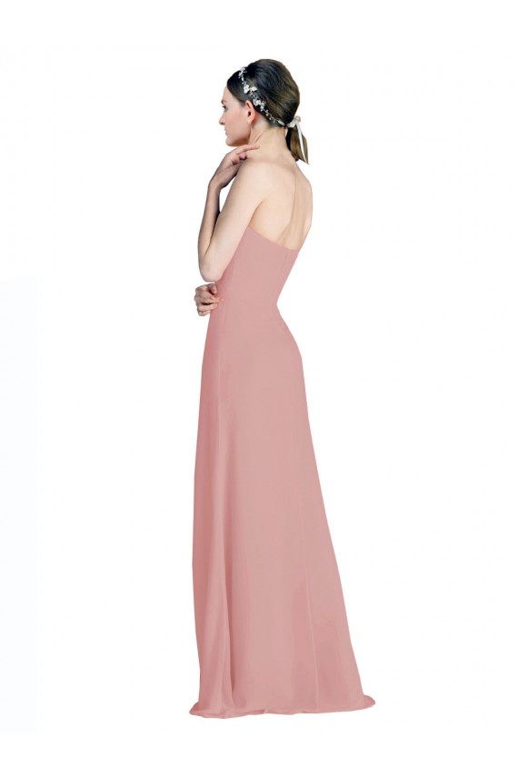 Low Back Soft Chiffon Sweetheart Long Sleeveless Bridesmaid Dress / Formal Dress Southampton
