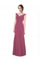 Mauve Taupe Soft Chiffon V-Neck Long Sleeveless Bridesmaid Dress Southampton