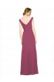 Mauve Taupe Soft Chiffon V-Neck Long Sleeveless Bridesmaid Dress Southampton