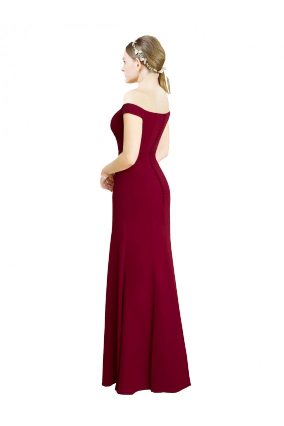 Soft Chiffon Off the Shoulder Long Sleeveless Black Tie Prom Dress / Bridesmaid Dress Southampton