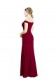 Soft Chiffon Off the Shoulder Long Sleeveless Black Tie Prom Dress / Bridesmaid Dress Southampton