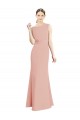 Bliss Pink Soft Chiffon Boat Neck Long Sleeveless Bridesmaid Dress Southampton