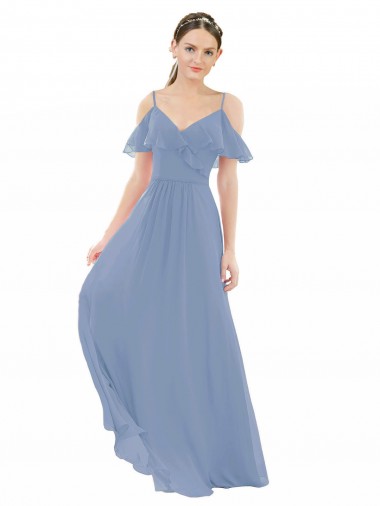 Lxue Chiffon V-Neck Long Cap Sleeves Bridesmaid Dress Southampton