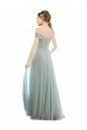Sea Glass Soft Chiffon & Lace Off the Shoulder Long Cap Sleeves Bridesmaid Dress Southampton