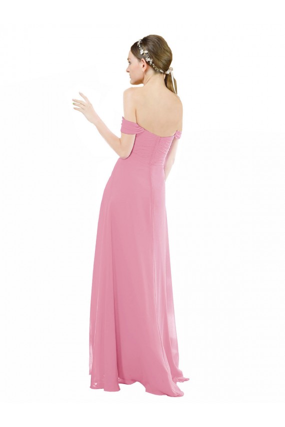 Soft Chiffon Off the Shoulder Long Cap Sleeves Formal Dress / Bridesmaid Dress Southampton