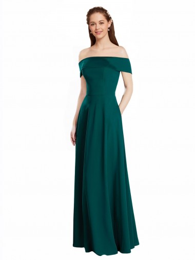 Hunter Soft Chiffon Off the Shoulder Long Cap Sleeves Bridesmaid Dress Southampton