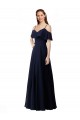 A-Line Soft Chiffon Off the Shoulder Long Sleeveless Bridesmaid Dress Southampton