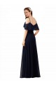 A-Line Soft Chiffon Off the Shoulder Long Sleeveless Bridesmaid Dress Southampton