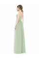 Low Back Sage Soft Chiffon Sweetheart Long Sleeveless Semi Formal Evening Dress / Bridesmaid Dress Southampton