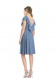 V-Back Soft Chiffon V-Neck Cocktail Length Cap Sleeves Bridesmaid Dress Southampton