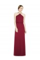 Open Back A-Line Soft Chiffon Halter Neck Long Sleeveless Bridesmaid Dress Southampton