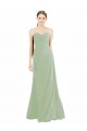 Smoke Green Soft Chiffon Sweetheart Long Sleeveless Bridesmaid Dress Southampton