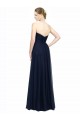 Low Back Dark Navy Chiffon Sweetheart Long Sleeveless Bridesmaid Dress / Evening Dress Southampton