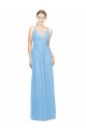 Keyhole Back Chiffon Spaghetti Straps Long Sleeveless Bridesmaid Dress / Evening Dress Southampton