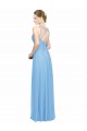 Keyhole Back Chiffon Spaghetti Straps Long Sleeveless Bridesmaid Dress / Evening Dress Southampton
