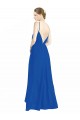 V-Back Royal Blue Luxe Chiffon Spaghetti Straps Long Sleeveless Bridesmaid Dress Southampton