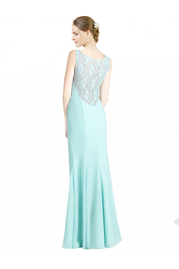 Soft Chiffon & Lace V-Neck Long Sleeveless Bridesmaid Dress Southampton