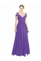 Low Back Soft Chiffon Off the Shoulder Long Cap Sleeves Bridesmaid Dress Southampton