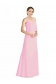 Low Back Barely Pink Soft Chiffon Spaghetti Straps Long Sleeveless Bridesmaid Dress Southampton