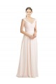 V-Back Soft Chiffon & Lace Sweetheart Long Sleeveless Bridesmaid Dress Southampton
