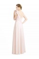 V-Back Soft Chiffon & Lace Sweetheart Long Sleeveless Bridesmaid Dress Southampton
