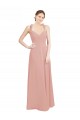 Keyhole Back Bliss Pink Chiffon Sweetheart Long Sleeveless Bridesmaid Dress / Evening Dress Southampton