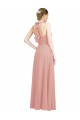 Keyhole Back Bliss Pink Chiffon Sweetheart Long Sleeveless Bridesmaid Dress / Evening Dress Southampton