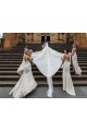 Low Back Soft Chiffon V-Neck Long Sleeveless Bridesmaid Dress Southampton