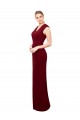 Keyhole Back Soft Chiffon V-Neck Long Sleeveless Prom Dress / Bridesmaid Dress Southampton