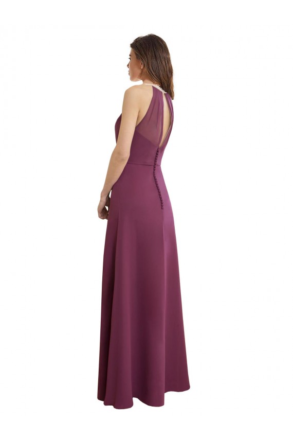 Keyhole Back Chiffon Sweetheart Long Sleeveless Bridesmaid Dress / Evening Gowns Southampton