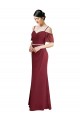 Low Back Burgundy Soft Chiffon Spaghetti Straps Long Cold Shoulder Bridesmaid Dress Southampton