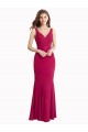 V-Back Red Soft Chiffon V-Neck Long Sleeveless Prom Dress / Bridesmaid Dress Southampton