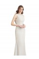 V-Back Soft Chiffon & Satin Boat Neck Long Sleeveless Bridesmaid Dress Southampton