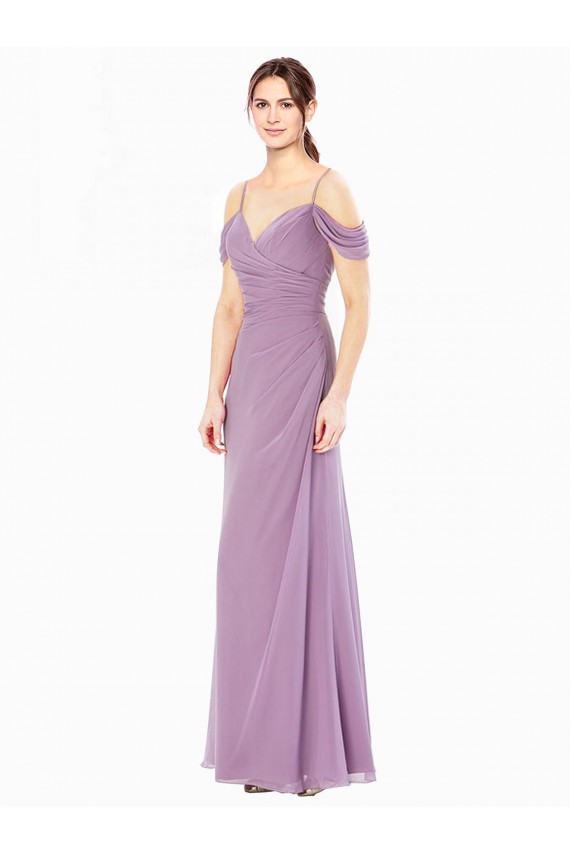 Soft Chiffon Off the Shoulder Long Sleeveless Bridesmaid Dress / Formal Dress Southampton