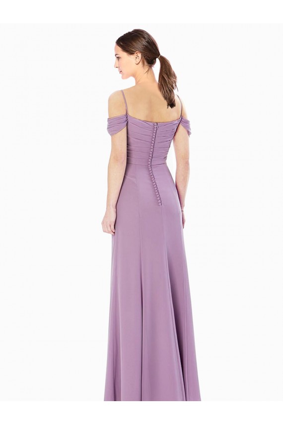 Soft Chiffon Off the Shoulder Long Sleeveless Bridesmaid Dress / Formal Dress Southampton