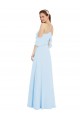 Soft Chiffon Halter Neck Long Cold Shoulder Formal Dress / Bridesmaid Dress Southampton