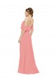 Watermelon Soft Chiffon Off the Shoulder Long Sleeveless Bridesmaid Dress Southampton