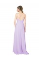 Open Back Soft Chiffon V-Neck Long Sleeveless High Low Bridesmaid Dress Southampton
