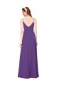Plum Purple Soft Chiffon High Neck Long Sleeveless Bridesmaid Dress Southampton