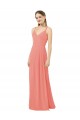 Keyhole Back Desert Rose Soft Chiffon V-Neck Long Sleeveless Bridesmaid Dress Southampton